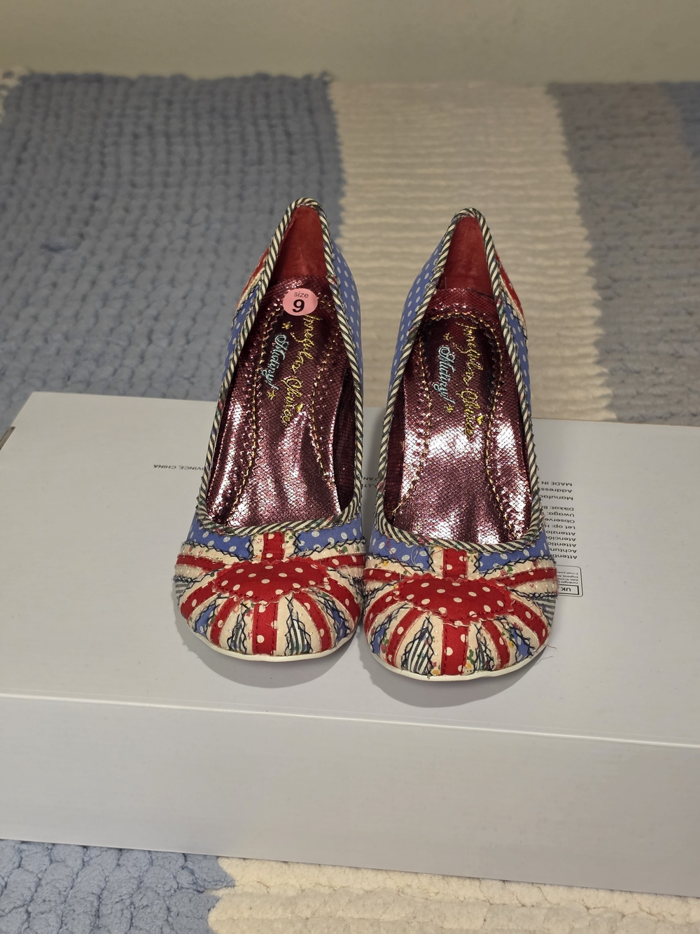 Irregular Choice - Union Jack Pattern Red, Blue & White Women's Heeled Pumps